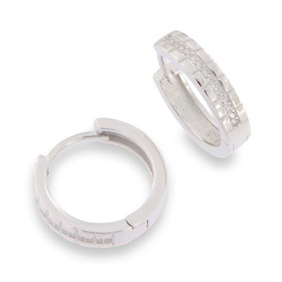 Orecchini Domar Gioielli Donna Orecchino cerchio argento 925 con zirconia cubica in Argento Cubic Zirconia EZB111399 - EZB111399